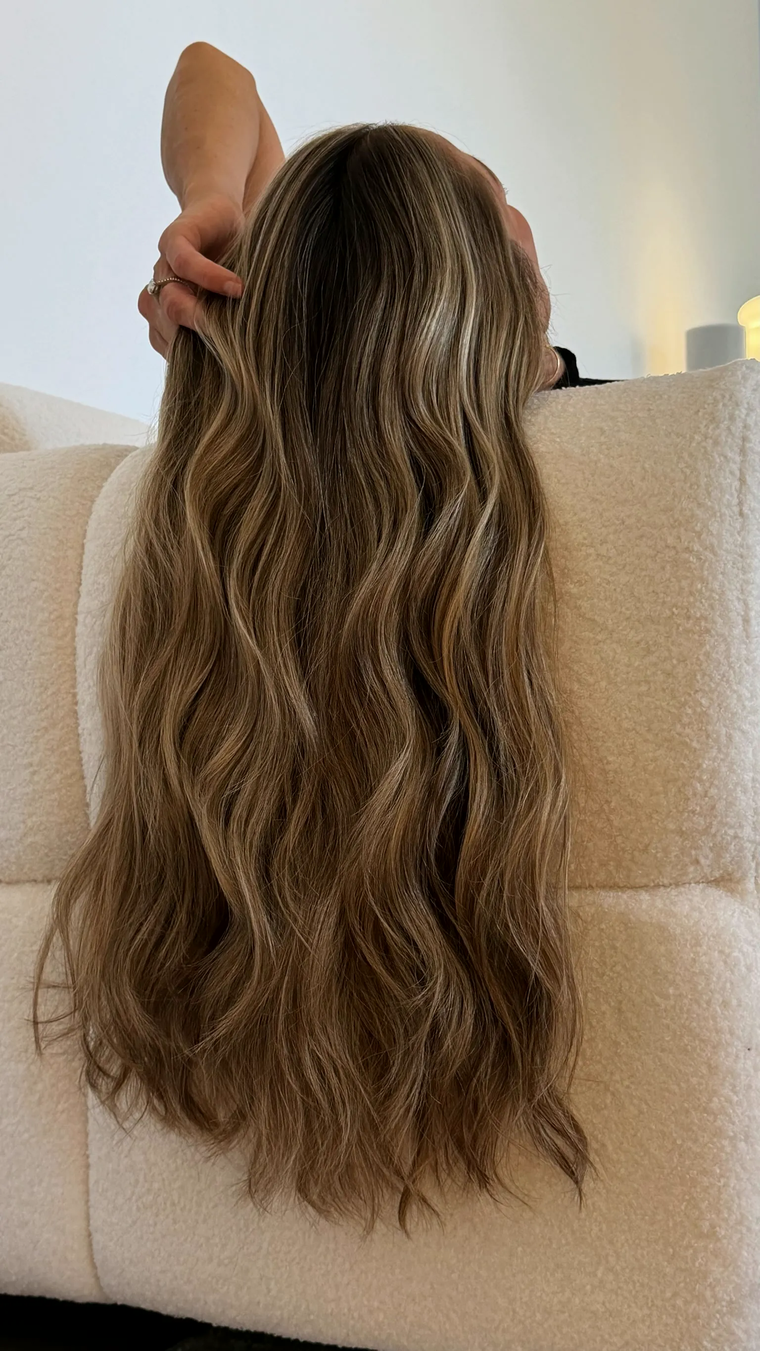 Dimensional bronde color with soft lowlights